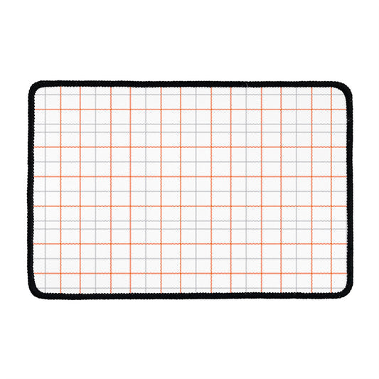 White Halloween Tattersall Pattern Print Kitchen Mat