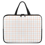 White Halloween Tattersall Pattern Print Laptop Sleeve With Handle