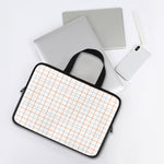 White Halloween Tattersall Pattern Print Laptop Sleeve With Handle