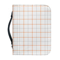 White Halloween Tattersall Pattern Print Leather Bible Cover