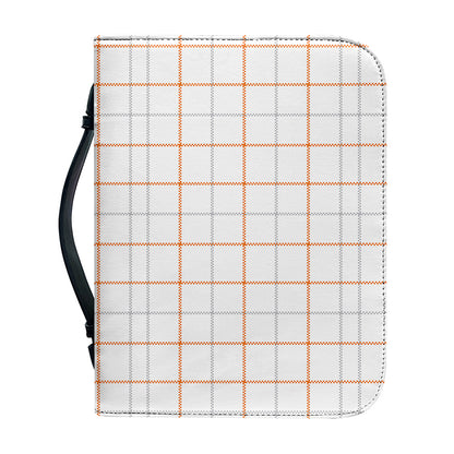 White Halloween Tattersall Pattern Print Leather Bible Cover