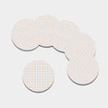 White Halloween Tattersall Pattern Print Leather Coaster Set