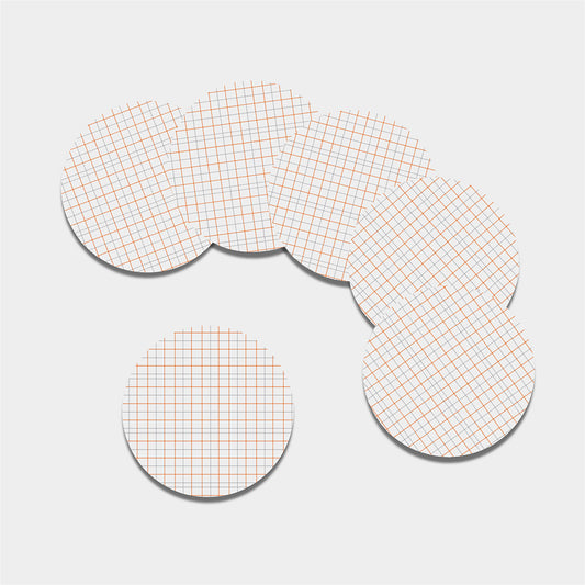 White Halloween Tattersall Pattern Print Leather Coaster Set