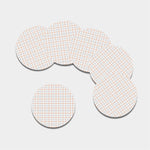 White Halloween Tattersall Pattern Print Leather Coaster Set