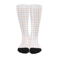 White Halloween Tattersall Pattern Print Long Socks