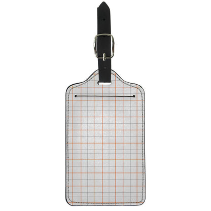 White Halloween Tattersall Pattern Print Luggage Tag