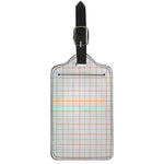 White Halloween Tattersall Pattern Print Luggage Tag