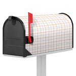 White Halloween Tattersall Pattern Print Mailbox Cover