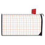 White Halloween Tattersall Pattern Print Mailbox Cover