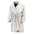 White Halloween Tattersall Pattern Print Men's Bathrobe