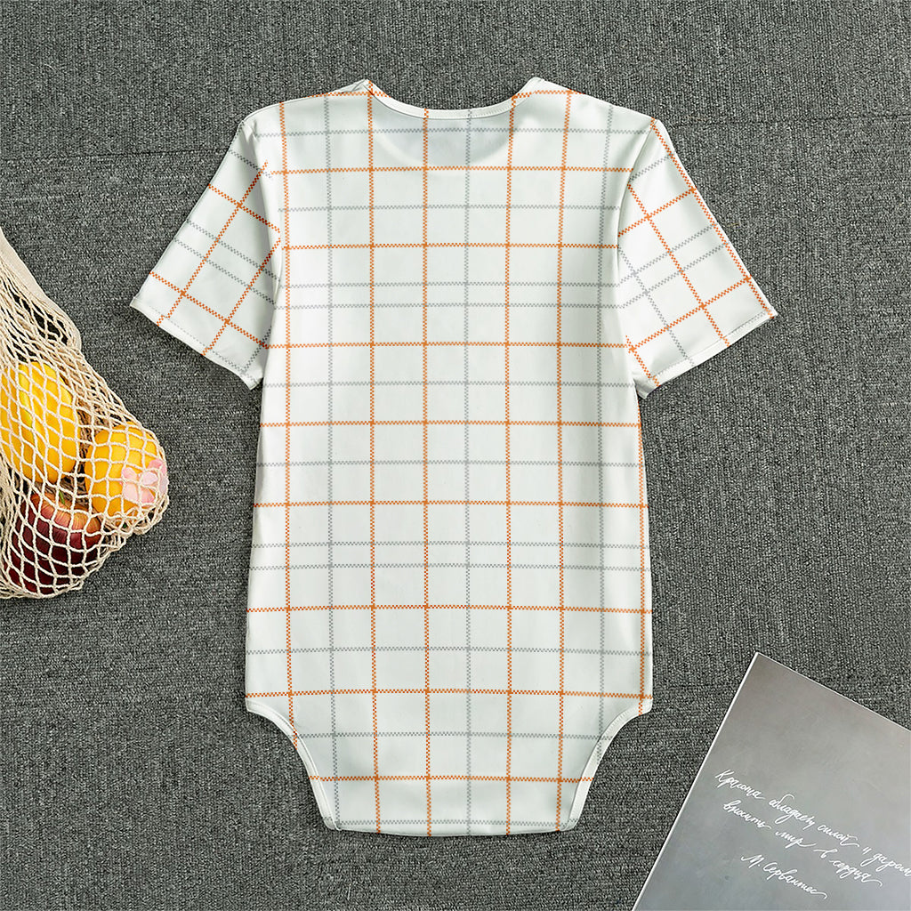 White Halloween Tattersall Pattern Print Men's Bodysuit