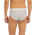 White Halloween Tattersall Pattern Print Men's Briefs