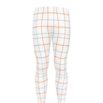 White Halloween Tattersall Pattern Print Men's leggings