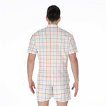 White Halloween Tattersall Pattern Print Men's Rompers