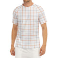 White Halloween Tattersall Pattern Print Men's Short Sleeve Rash Guard