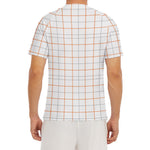 White Halloween Tattersall Pattern Print Men's Short Sleeve Rash Guard