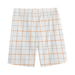 White Halloween Tattersall Pattern Print Men's Sports Shorts