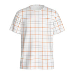 White Halloween Tattersall Pattern Print Men's Sports T-Shirt