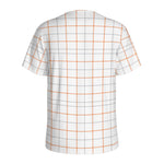White Halloween Tattersall Pattern Print Men's Sports T-Shirt