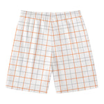 White Halloween Tattersall Pattern Print Men's Swim Trunks