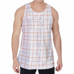White Halloween Tattersall Pattern Print Men's Velvet Tank Top