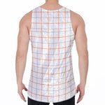 White Halloween Tattersall Pattern Print Men's Velvet Tank Top