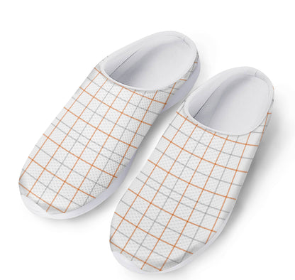 White Halloween Tattersall Pattern Print Mesh Casual Shoes