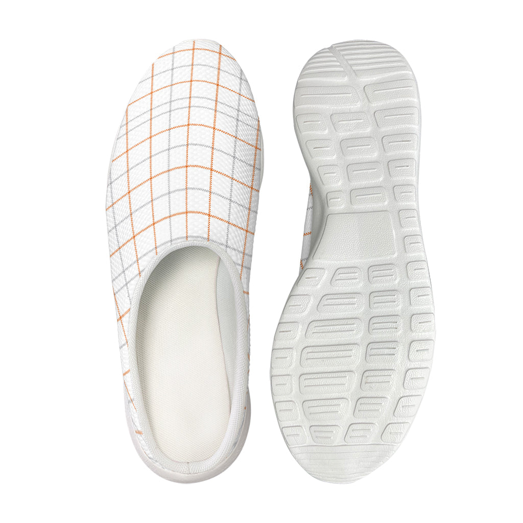 White Halloween Tattersall Pattern Print Mesh Casual Shoes