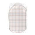 White Halloween Tattersall Pattern Print Mesh Laundry Hamper