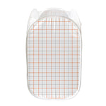 White Halloween Tattersall Pattern Print Mesh Laundry Hamper