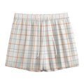 White Halloween Tattersall Pattern Print Mesh Shorts