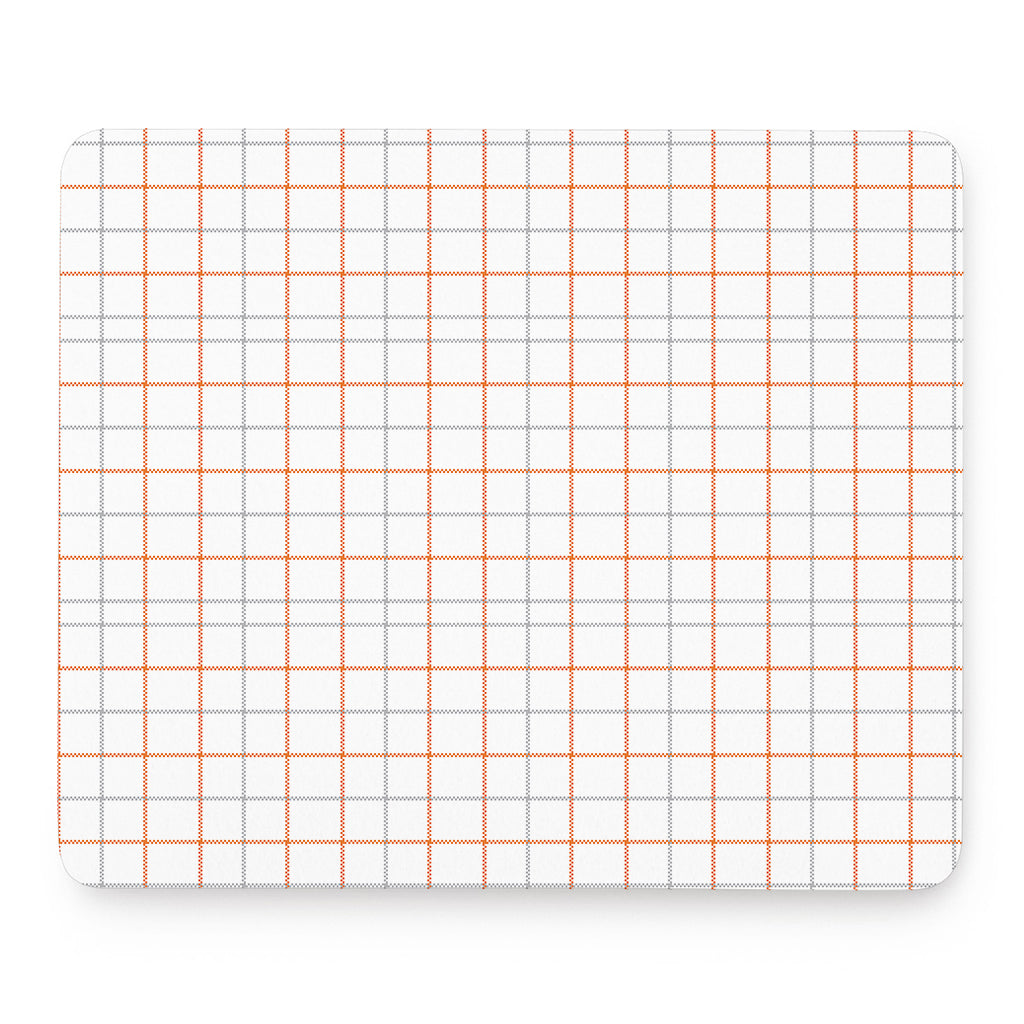 White Halloween Tattersall Pattern Print Mouse Pad