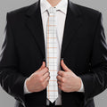 White Halloween Tattersall Pattern Print Necktie