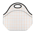 White Halloween Tattersall Pattern Print Neoprene Lunch Bag