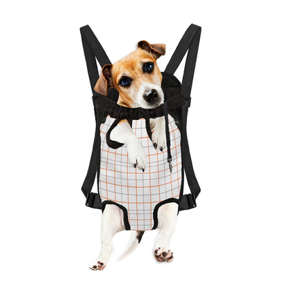 White Halloween Tattersall Pattern Print Pet Carrier Backpack