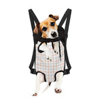 White Halloween Tattersall Pattern Print Pet Carrier Backpack