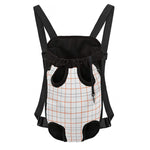 White Halloween Tattersall Pattern Print Pet Carrier Backpack