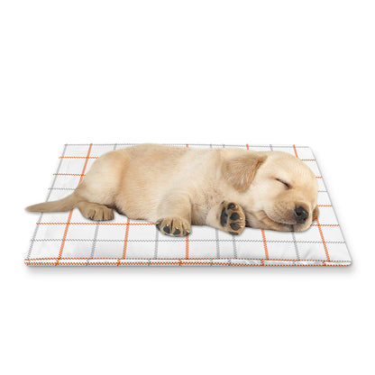White Halloween Tattersall Pattern Print Pet Cooling Mat Cover