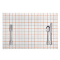 White Halloween Tattersall Pattern Print Placemat