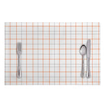 White Halloween Tattersall Pattern Print Placemat