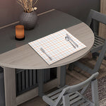 White Halloween Tattersall Pattern Print Placemat