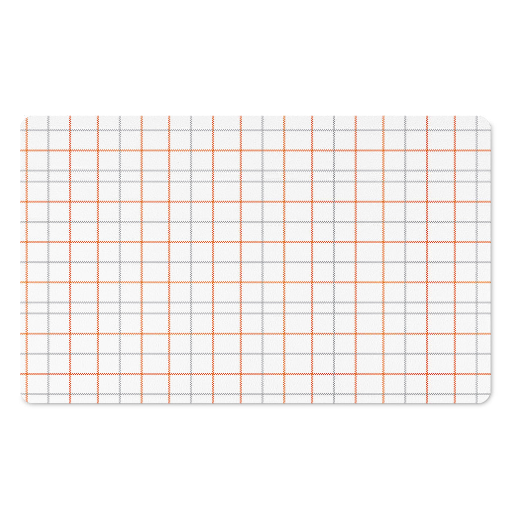 White Halloween Tattersall Pattern Print Polyester Doormat
