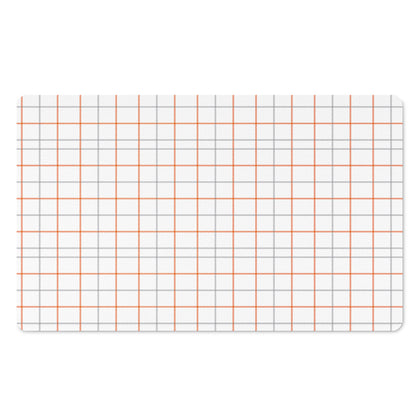 White Halloween Tattersall Pattern Print Polyester Doormat
