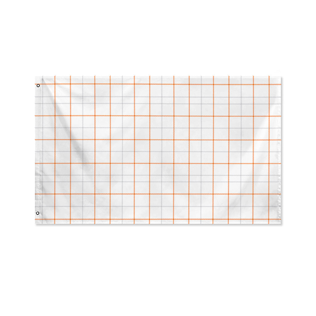 White Halloween Tattersall Pattern Print Polyester Flag