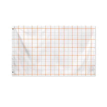 White Halloween Tattersall Pattern Print Polyester Flag