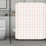 White Halloween Tattersall Pattern Print Polyester Shower Curtain