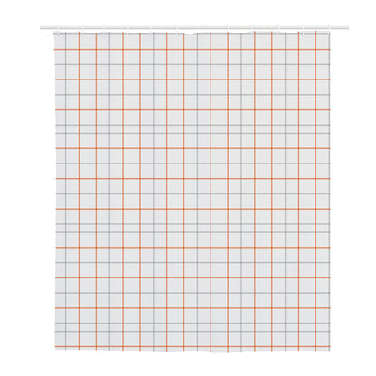 White Halloween Tattersall Pattern Print Polyester Shower Curtain