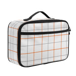 White Halloween Tattersall Pattern Print Portable Lunch Bag