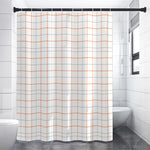 White Halloween Tattersall Pattern Print Premium Shower Curtain