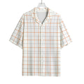 White Halloween Tattersall Pattern Print Rayon Hawaiian Shirt